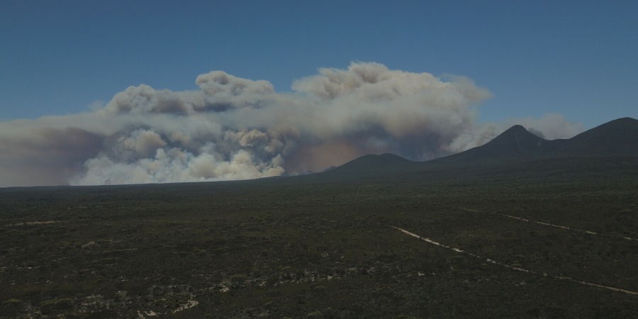 Smoke from a fire in the Stirling Ranges 2019 - Photo Peter Nicholas DBCA
