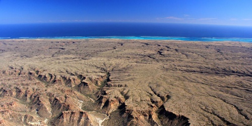 The rugged gorges and wave cut limestone escarpments of Cape Range. Photo by Jen Hollis DBCA