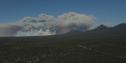 Smoke from a fire in the Stirling Ranges 2019 - Photo Peter Nicholas DBCA