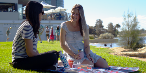 Enjoying a picnic at the Riverpark. Photo – Zoe Beeson/DBCA