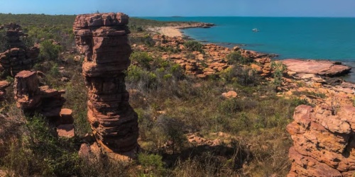 Weathered and exposed landforms of Niiwalarra Island. Photo - Matt De Candia DBCA