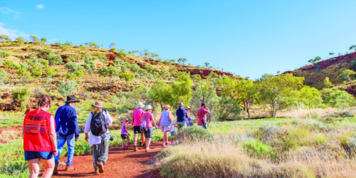 Walkers on a trail in Karijini