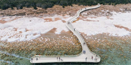 Artist impression of the new boardwalk at Lake Clifton