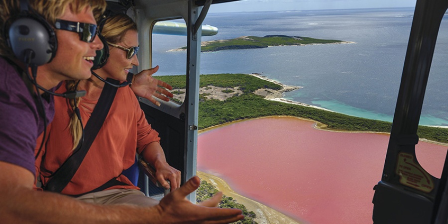 Lake Hillier, Middle Island near Esperance. Photo supplied by Tourism Western Australia