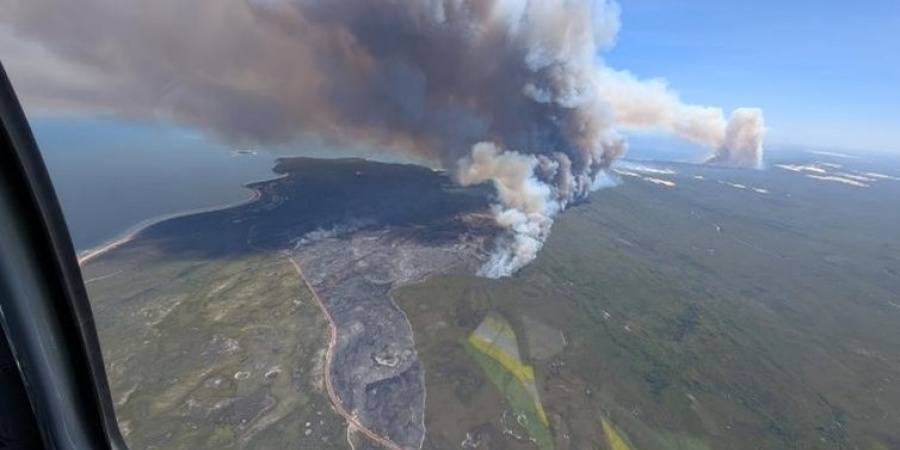 Chesapeake fire 2025. Photo DBCA Ariel image of smoke from fire