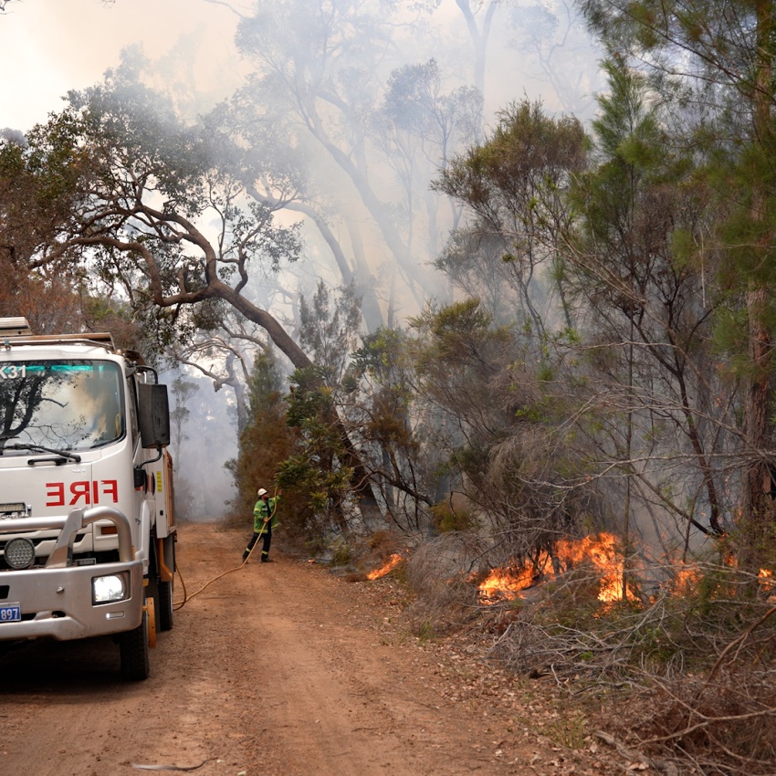 A prescribed burn underway