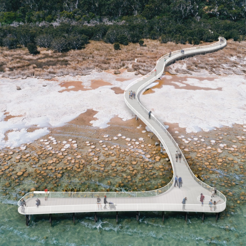 Artist impression of the new boardwalk at Lake Clifton