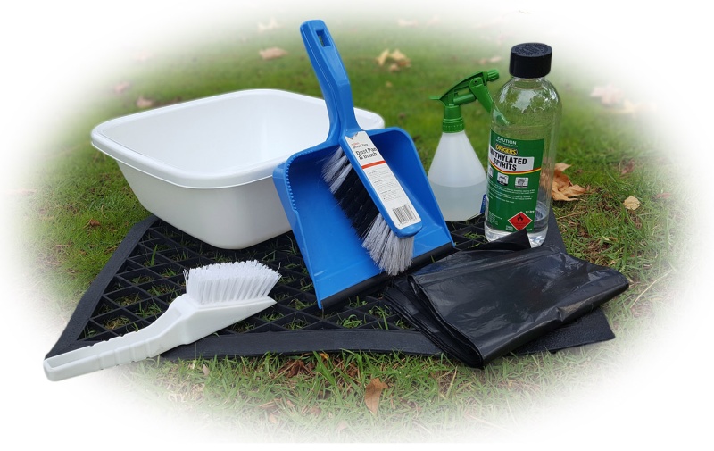 Example of a dieback hygiene kit. Photo - Emer O'Gara/DBCA