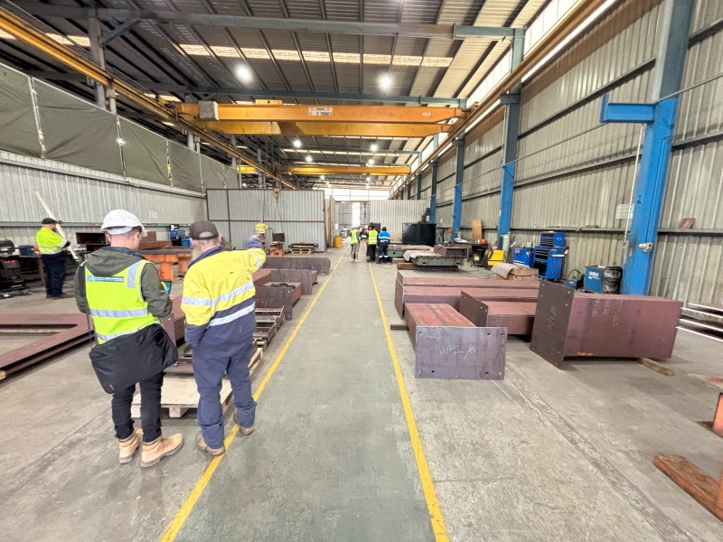 Prefabrication of elements of the Glen Brook elevated walkway. Photo DBCA Prefabrication of elements of the Glen Brook elevated walkway. Photo DBCA