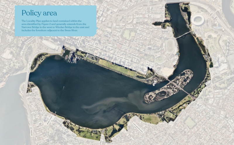 Map depicting Perth Water locality area