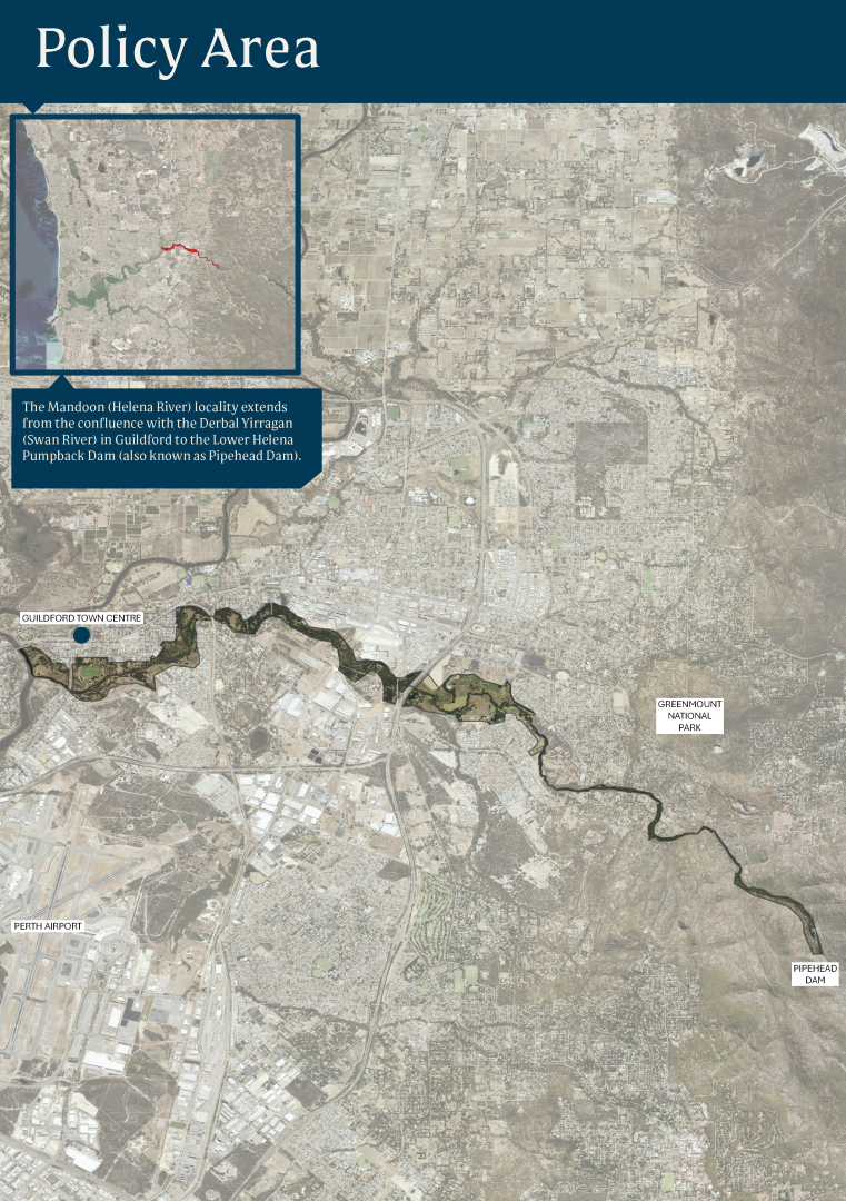 Map depicting Mandoon (Helena River) locality area