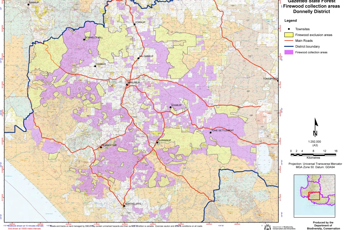 Gazetted State Forest Firewood collection areas Donnelly District