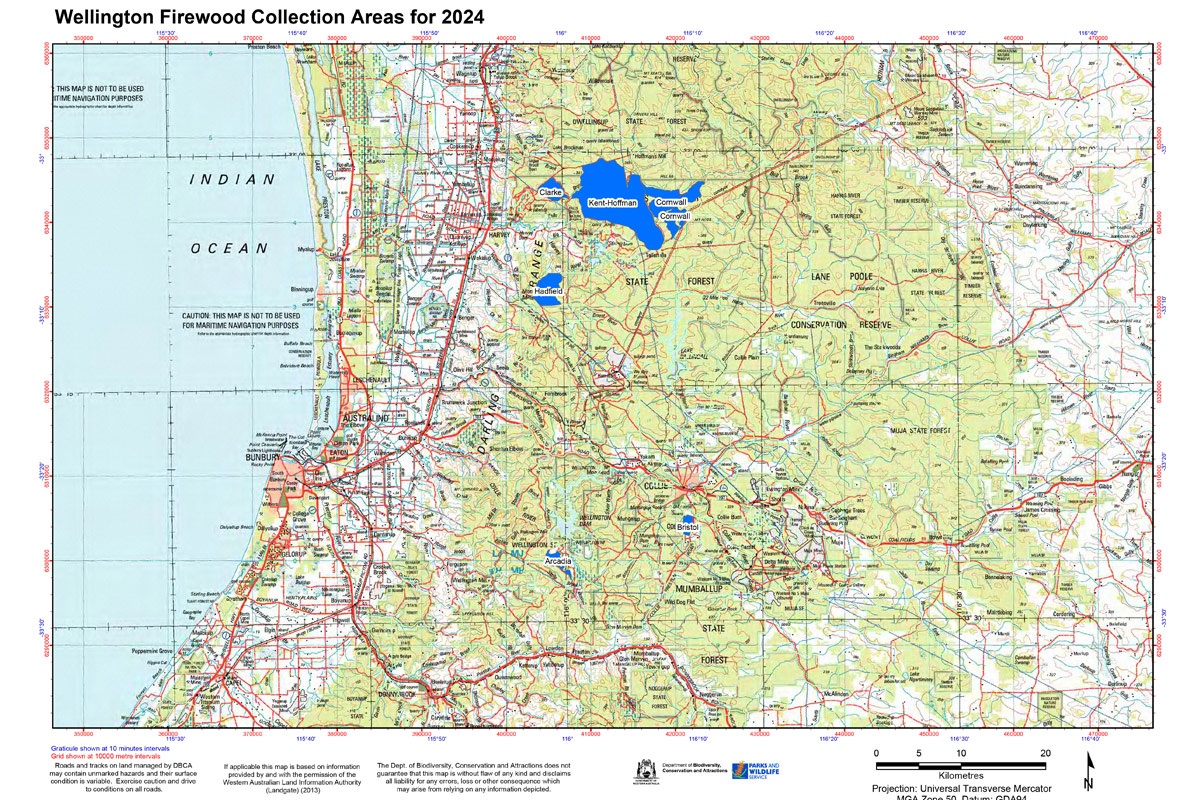 Wellington Firewood Collection Areas for 2023