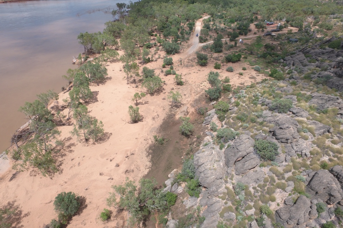 Aerial view of river