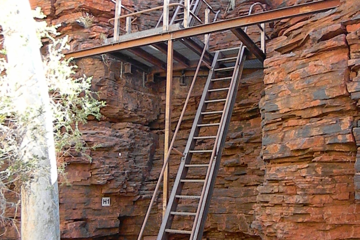 Karijini Hancock Gorge ladder 
