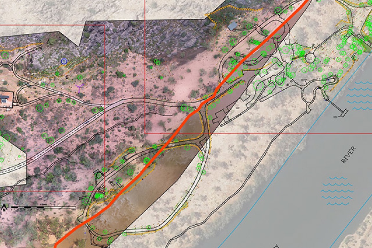 Post-flood overlay.