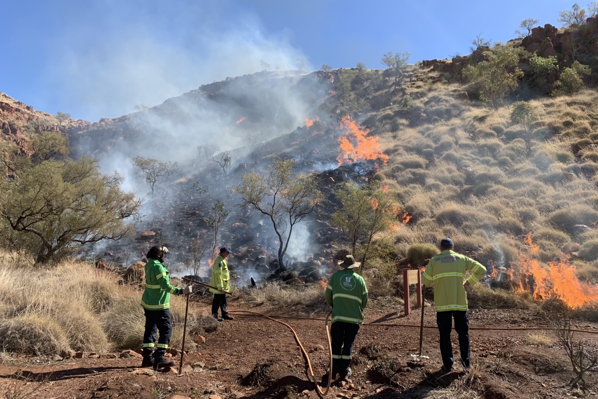 Prescribed burn in Millstream, Python Pool Prescribed burning in Millstream Chichester National Park. Photo - DBCA