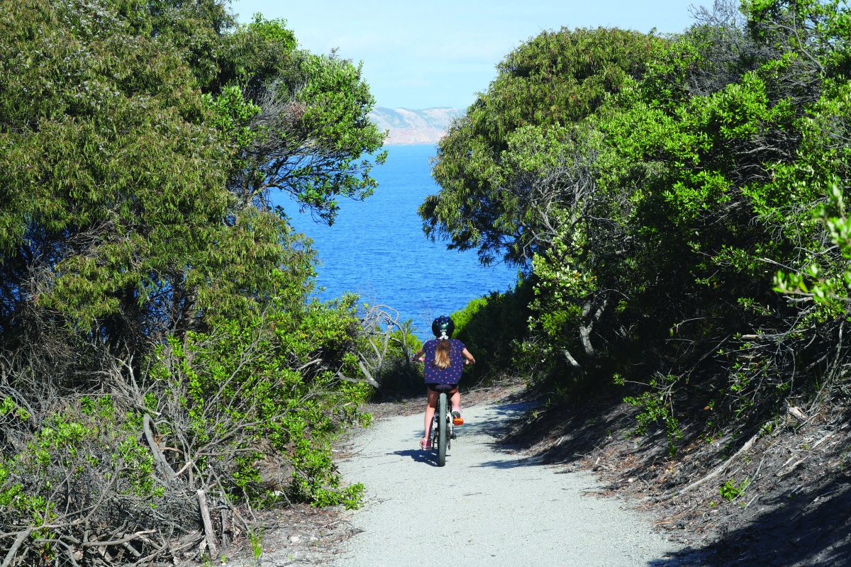 Cycling near Sinker Bay. Photos – Bron Anderson 