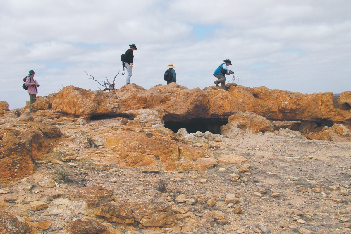  LANDSCOPE Expeditioners exploring Woolgorong Station. Photo - DBCA  