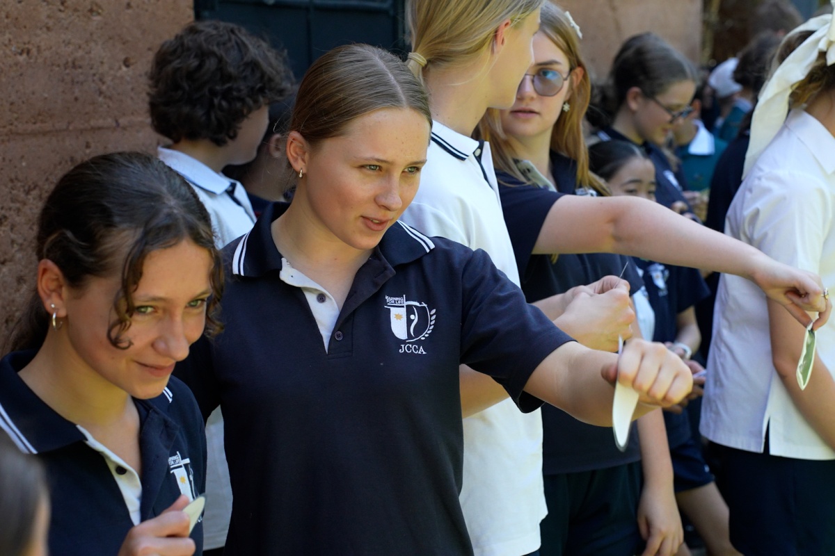 Students get hands-on learning about fish populations. Photo - DBCA