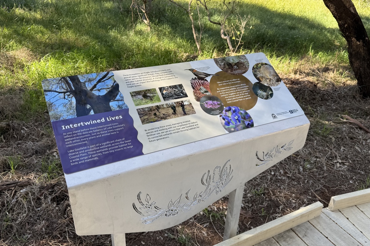 Interpretative signage explains the local ecosystem