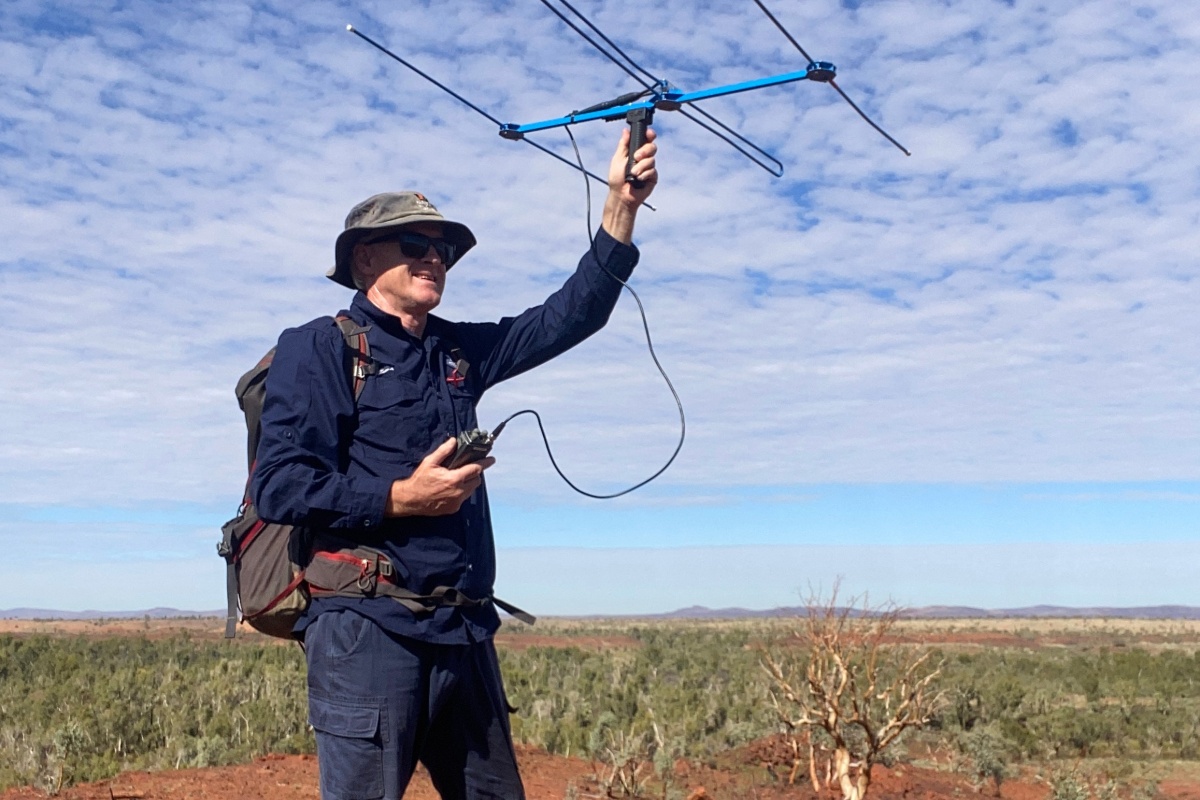 Radio-tracking pythons at Millstream. Photo - DBCA