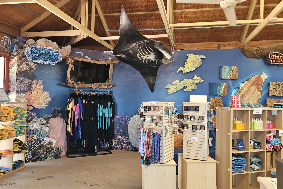 Snorkel shop inside the visitor centre. Photo by DBCA